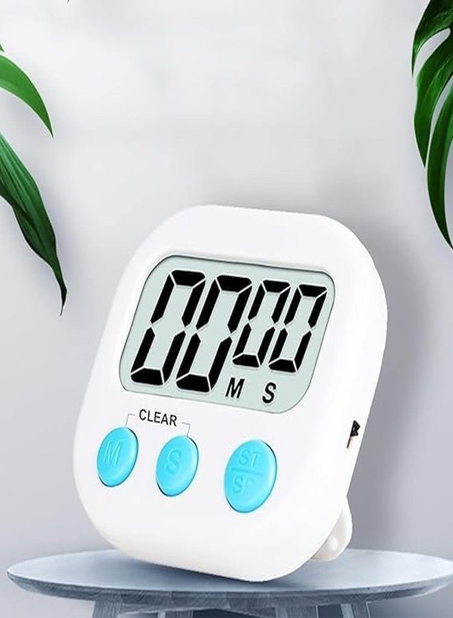 YPTC Digital Kitchen Timer & Stopwatch, Countdown Large Digits, Magnetic Stand, for Cooking | Baking| Loud Alarm | Kids Study Teacher Shower Bathroom Oven Round Back Stand (Multicolor)(Pack of 1) - Image 5